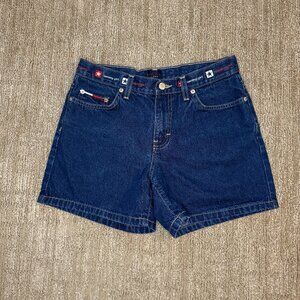 Tommy Hilfiger Tommy Jeans Women's Dark Blue Denim Shorts Mid-Rise Jeans Size 7